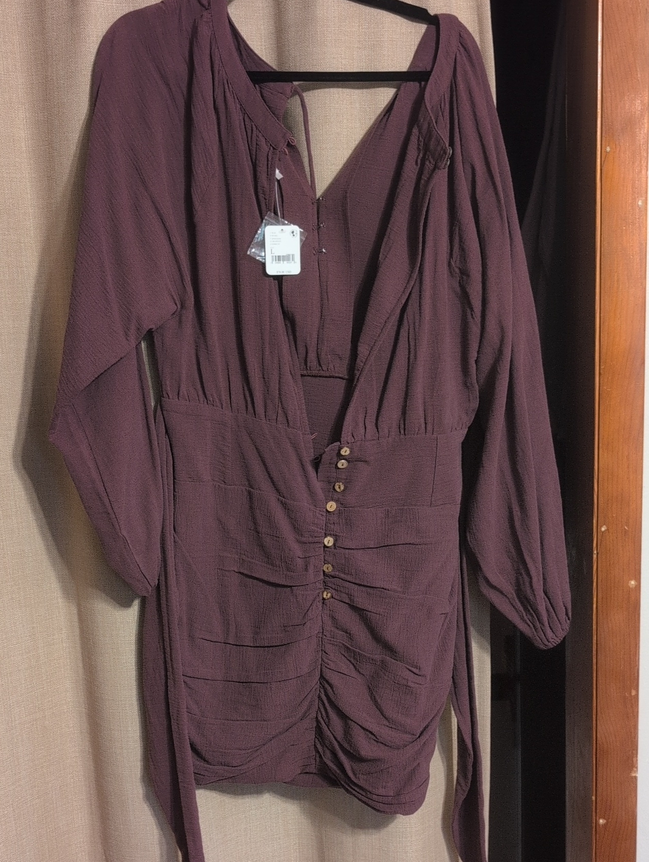 Free People The One Mini Dress In Plum Nwt